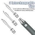 Cordless Soldering Iron Kit Adjustable Temperature Soldering Pen Metal Electronic Welding Tool Pen with 3 Tips. 