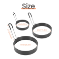 Non Stick Egg Rings,4 In&6 In&8 in Pancake Rings,Fried Egg Poacher Egg Cooking Mold with Oil Brush for Egg Omelet Muffin. 