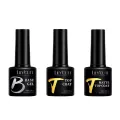 LILYCUTE 7ml 3 Pcs/Set Top Base Matte Coats Semi Permanent Soak Off UV LED For Manicure Enhanced Nail Art. 