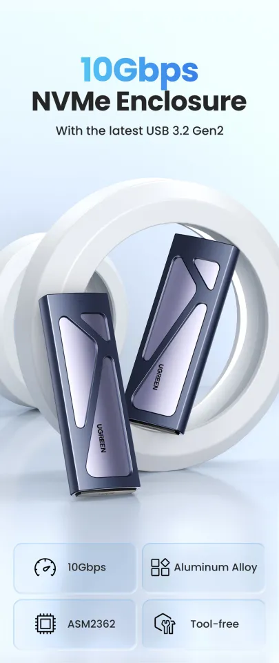 Adattatore M.2 NVME SSD Enclosure BENFEI - USB C 10Gbps Con Protezione Perdita Potenza, Senza Attrezzi - Foto 9
