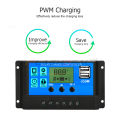 iFlashDeal 30A Solar Panel Controller Solar Charge Controller 12V/24V Adjustable LCD Display Solar Panel B-attery Regulator With USB Port Auto PWM Controllers Intelligent System Charging Controller For Home. 