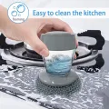 Automatic Liquid Tank Kitchen Utensils Sink Cleaning Brush Scrubber, Dish Bowl Washing Brush with Soap Dispenser Handle Sponge with Wok Brush Kitchen Pot Cleaner. 