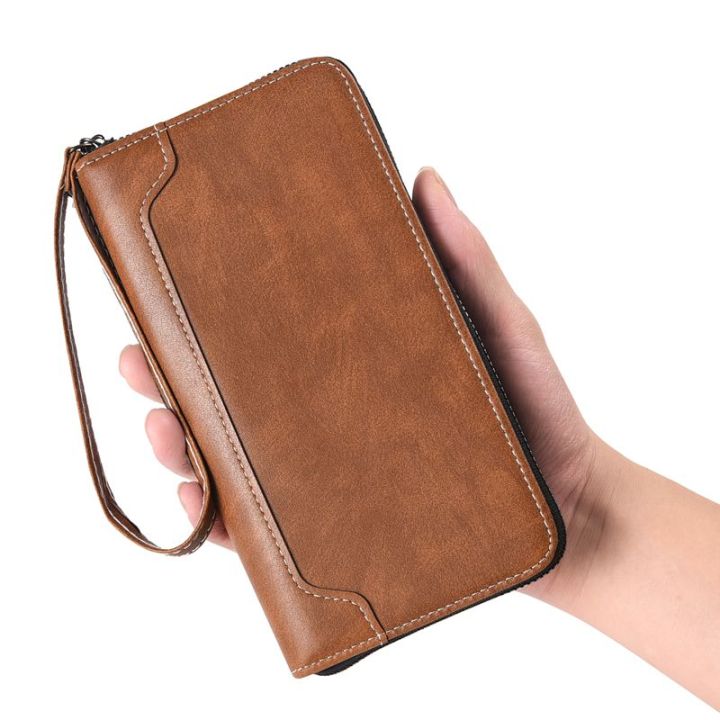 【QuasarQuarters】Wallet Large Capacity Long Clutch Outdoor Bag Men's Clutch Handbag Zipper Style