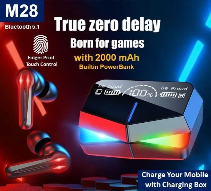 M10 / M19 / M16 / M20 Pro / M28 / M30 TWS True Wireless Bluetooth Headset 5.1 Waterproof Touch Control Earbuds Air Pods for Android and iOS Mobile Phone