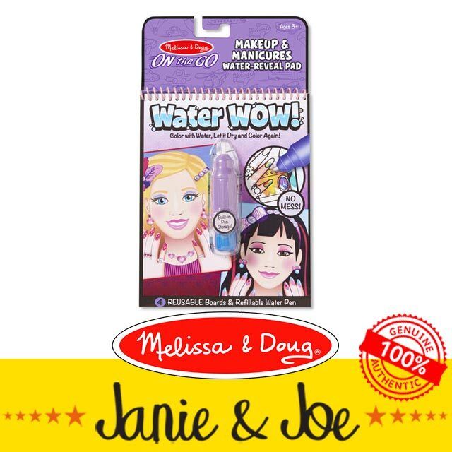 MELISSA DOUG Water WOW! Makeup Manicures- Travel Activity Pad- Age 3-5 ...