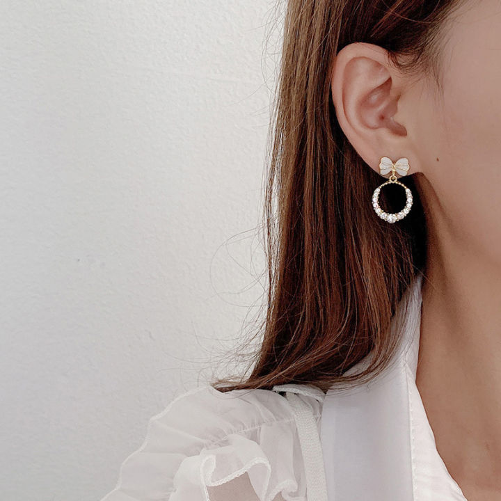 1Pair%20Korean%20Style%20Bow%20Zircon%20Round%20Simple%20Stud%20Earrings%20For%20Girls%20Women%20Jewellery%20Gift%20-%20Image%205