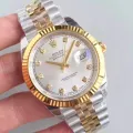 Premium Grade Oyster Datejust High Quality Stainless Steel Watch With Date Business Chain Quartz Analog Casual Fashion Watch for Men Gents - Black Blue White Gold 136400450 High-Five LK. 
