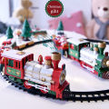 Christmas Train Electric Toys Christmas Tree Decoration Train Track Frame Railway Car with Sound&Light Rail Car Christmas Gifts. 