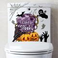 GOIKEA Halloween Toilet Sticker Tombstone Pumpkin Ghost Bat Spider I Like It Spooky Self-adhesive Waterproof PVC Wall Art Decoration Decal Party Supplies. 