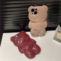 HOCE Korean Glitter 3D Bear Cute Phone Cases For iPhone 17 16 15 14 13 12 11 Pro Max 14 15 16 Plus Case Silicone Cartoon Shockproof Cover. 
