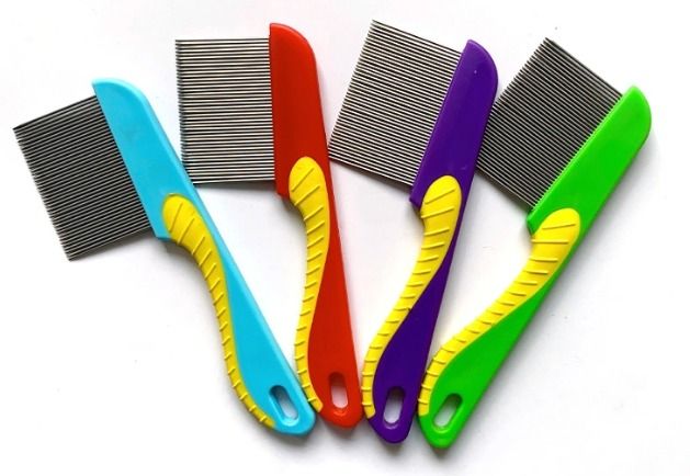 Plastic Lice Flea Hair Cleaner Comb Stainless Steel Hair Grooming