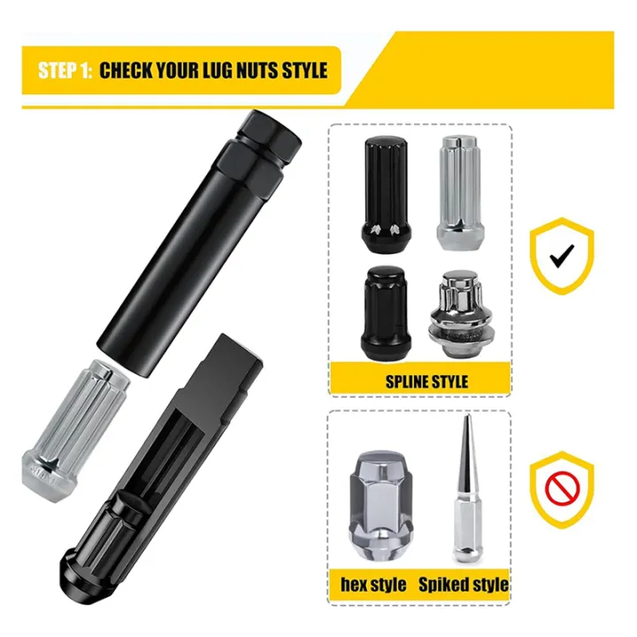 7%20Spline%20Lug%20Nut%20Key%206%20Spline%20Lug%20Nut%20Socket%20Removal%20Tool,%204%20PCS%20Dual%20Hex%20Drive%20Aftermarket%20Wheel%20Lock%20Key%20Replacement%20-%20Image%203