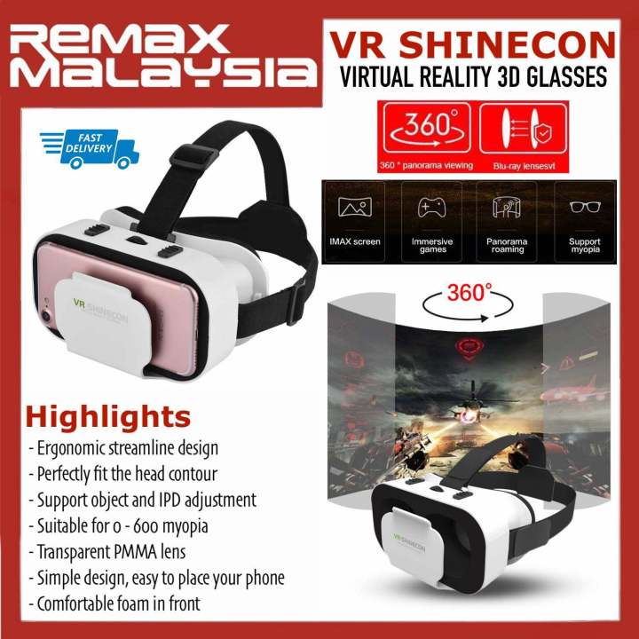 READY STOCK] High Quality VR SHINECON Virtual Reality 3D Glasses