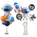 Outer Space Theme Party Astronaut Rocket Number F Balloons Boy Birthday Party Decorations Kids Baby Shower Party Supplies. 
