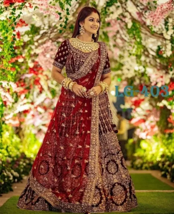 Bridal lehenga for women party wear velevet stunning