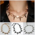 Fashion Design Metal Spikes Studs Rivets Goth Necklace Choker. 