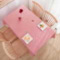 Pastoral Red and White Plaid Tablecloth Linen Cotton square Coffee Table Cloth Rectangular picnic tablecloth Tableware for Home. 