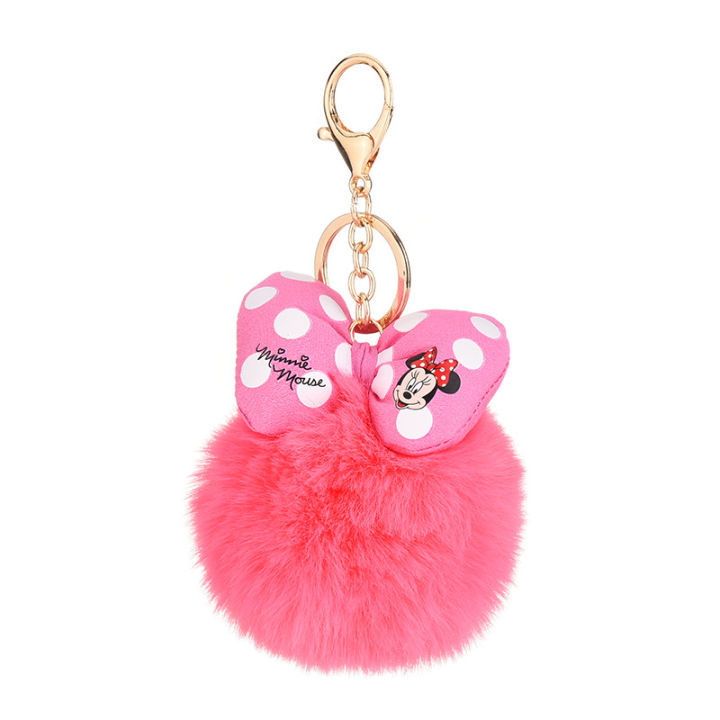 Disney%20Minnie%20Mickey%20Mouse%20Plush%20Keychains%20Cartoon%20Polka%20Dot%20Bow%20Pom-Pom%20Key%20Ring%20Pendant%20Car%20Bag%20Ornament%20Girl%20Child%20Gift%20Toy%20-%20Image%205