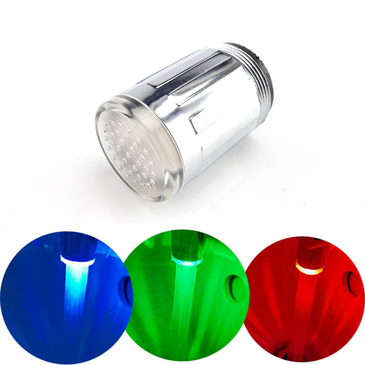 Led Water Tap Nozzle Faucet Shower Glows Temperature Sensitive 3 Color ...