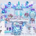 Elsa and Anna Princess Snow Castle Theme Baby Girl Birthday Party Decorations Kids Girl Party Supplies Decoration Tableware Set. 