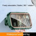 【TradeFlowMarket】Anti-Fog Shower Phone Holder 360-Degree Rotation Angle Adjustable Waterproof Phone Cellphone Case Stand Box. 
