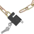 Chain Lock With Padlock Yellow Galvanised. 