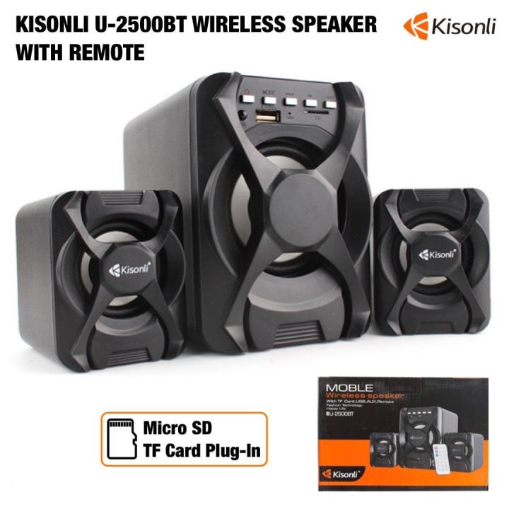 KISONLI U-2500BT Multimedia Speaker With Stereo Sound System/ USB/ SD/ FM/ MP3/ Remote Control