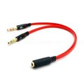 Headset Splitter Cable 3.5mm Female to 2 Male Headphone Mic Audio Y Splitter Cable Smartphone Headset to PC Adapter. 