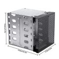 2024 New Hard Drive Cage Stainless Steel Cage Hard Drive Tray Rack With Fan Adapter Rack Bracket For Computer Sata 5.25"to 5x3.5. 
