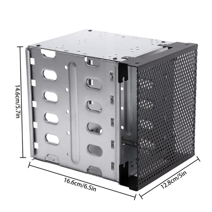 2024%20New%20Hard%20Drive%20Cage%20Stainless%20Steel%20Cage%20Hard%20Drive%20Tray%20Rack%20With%20Fan%20Adapter%20Rack%20Bracket%20For%20Computer%20Sata%205.25"to%205x3.5%20-%20Image%206