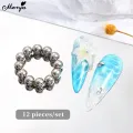 Monja 27Pcs Nail Art Cat Eye Cube Magnet 12Pcs Round Magnet Beads Multi-function Gel Polish Disassemble Magnets Manicure Tools. 