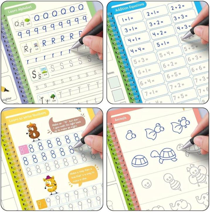 Kids%20Magic%20Writing%20Book%20Set%20-%204%20Pack%20Magical%20Copybooks%20with%20Three-Dimensional%20Groove%20Design,Reusable%20Handwriting%20Practice%20Copybook%EF%BC%8CCursive%20writing%20workbook%20for%20age%203-8%20-%20Image%208