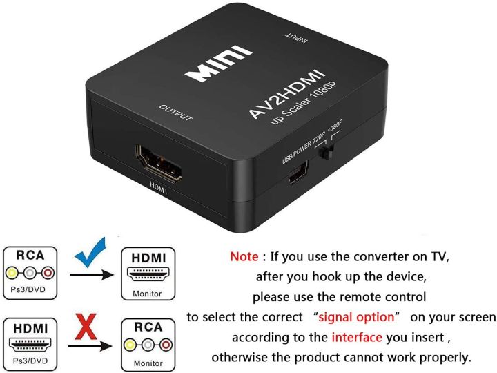 RCA%20to%20HDMI,%20AV%20to%20HDMI%20Converter,1080P%20Mini%20RCA%20Composite%20CVBS%20AV%20to%20HDMI%20Video%20Audio%20Converter%20Adapter%20Supporting%20PAL/NTSC%20for%20PC/%20Laptop%20/Xbox%20/PS4%20/TV%20/STB%20/VHS%20/VCR%20/Blue-Ray%20-%20Image%205