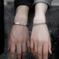 925 Sterling Silver Vintage Handmade Couples Bracelets New Fashion Simple Thai Silver Birthday Jewelry Gifts for Women. 