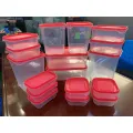 Set of 17 Pieces High Quality Plastic Containers with Cover.  Multi-Function Food Storage Containers. 