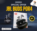 JBL Buds POR4 – True Wireless Bluetooth Earbuds with Deep Bass, Noise Reduction & Long Battery Life. 