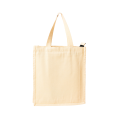 MYSU Heavy Duty Brown Eco Friendly Large Canvas Tote Bag with Zipper - 14.5 inches (L) * 3 inches (W) * 16 inches (H) - Holds up to 15kg. 