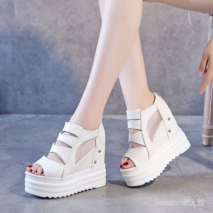 10cm%20Super%20High%20Heel%20Peep%20Toe%20Sandals%20Women's%20Summer%20Platform%20Platform%20Platform%20Shoes%20White%20Peep%20Toe%20Shoes%20Wedge%20Platform%20Zipper%20-%20Image%205