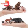 Jungle Animal Toys 10pcs Jungle Animal Model Simulation Wild Figures Toys Realistic Beaver Fox Badger Mini Figurines Cake Topper Toy Set Christmas Birthday Easter Egg Gift Party Favor for Kids Zoo. 