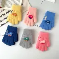 Cartoon Car Baby Gloves Winter Thick Knit Warm Boy Girl Full Finger Mittens Outdoor Windproof Toddler Kids Five Finger Gloves. 