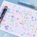 RHS Online 10 Colors Cartoon Ball Pen Art Marker Colorful Ballpoint Pens Diary Journal Drawing Pens. 