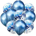 10 Pcs Balloon Set with Confetti, Chrome Balloons Wedding Birthday Anniversary Party Decoration. 