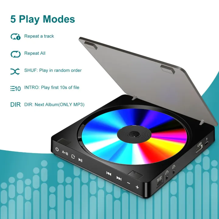 Portable%20CD%20Player%20Double%20Headphone%20Version%20Contact%20Button%20Reproductor%20CD%20Walkman%20Rechargeable%20Shockproof%20LCD%20Display%20-%20Image%203