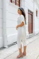 Divinely White Linen Shift Dress. 