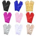 【HOT】 Classic Adult White Gold Champagne Wedding Gloves Sunscreen Gloves Stretch Satin Finger Gloves Women. 