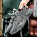 Men's Sports Casual Shoes 2023 Spring Mesh Breathable White Running Man Shoe Fashion Sneakers Thick Sole Non-Slip Zapatos Hombre. 