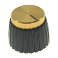 45Pcs Guitar AMP Amplifier Push on Fit Knobs Black with Gold Aluminum Cap Top Fits 6mm Diameter Pots. 