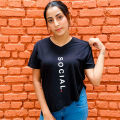 Cut Crop Top-Girls-Black-0005. 