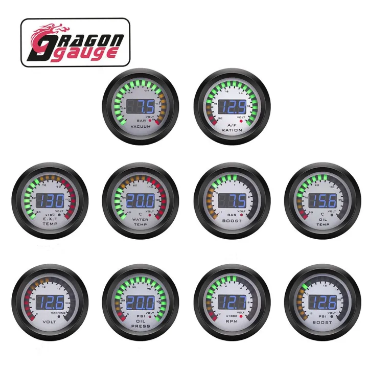 %E3%80%90Voltmeter%E3%80%91%20%E3%80%8CDRAGON%E3%80%8D2"%2052mm%20Tachometer%20Voltmeter%20bar/psi%20Vacuum%20Air-Fuel%20Ratio%20Water%20Temp%20Oil%20Temp%20Oil%20Press%20EGT%20Gauge%20for%20-%20Image%202
