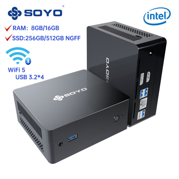 Soyo Mini Computer SOYO M2PLUS Mini PC: 8/16GB RAM, 256/512GBSSD, Intel Celeron N100 ...